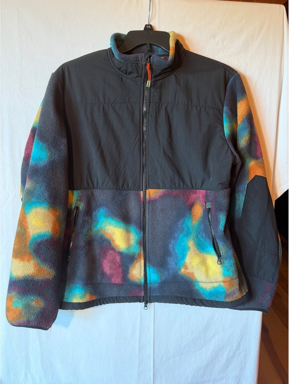 Ozark Trail Colorful Fleece Jacket with Black Overlay Size 1X